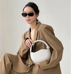New Fashion Pea Small Bag Woman Custom Bolsos Niche Designer Pure Color Pu Leather Handbag Zipper Single Shoulder Crossbody Bag