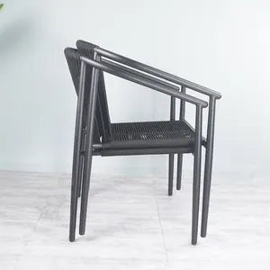 Современная мебель для ресторанов и патио, алюминиевый стол, складные обеденные наборы для дома, виллы, садовые веревочные стулья и столы