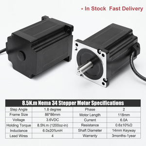 118mm Hybrid 34 Motor 6A 8.5nm With 1200oz-in for Router <b>Engraving</b> <b>Machine</b>" 34CM85-60A14 Hybrid Motor 34 - Product Image 2
