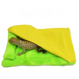 Sakallı ejderha leopar Gecko kertenkele sakallı ejderha yatak için yastık ve battaniye ile sürüngen uyku tulumu