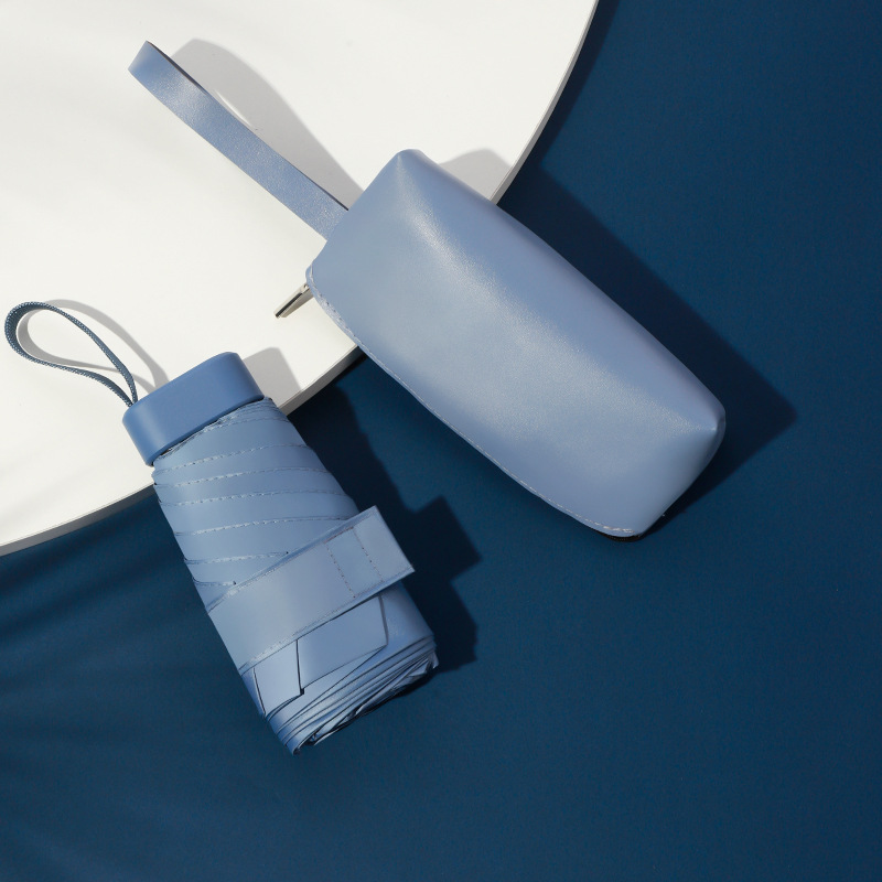 sac à fermeture éclair en cuir-bleu brume