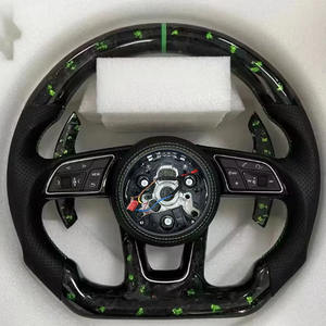 Volante de fibra de carbono brillante, volante de cuero con costuras azules para <span class=keywords><strong>Audi</strong></span> A3 A4 B8 B9 <span class=keywords><strong>A5</strong></span> A6 A7 C8 A8 D4 D5 D6 Q3 Q5 Q5 - Product Image 4