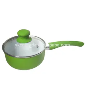 थोक छोटे nonstick सॉस पैन और एल्यूमीनियम ढक्कन के साथ चीनी मिट्टी cookware दूध पैन