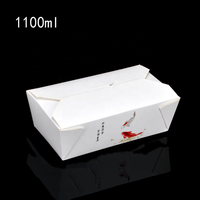 Hoge Kwaliteit Logo Gedrukt Custom Rechthoek Papier Voedsel Takeaway Dozen Voor Lunch Sushi Verpakking En Te Gaan Papier Afhalen Container