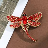 Broche créative de style européen et américain, motif libellule tendance, boutonnière simple et élégante, accessoire féminin en alliage plaqué