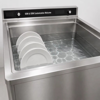 Lave-vaisselle ultrasonique commercial entièrement automatique avec stérilisation pour restaurant, hôtel, cantine