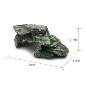 Rifugio in resina a forma di roccia <span class=keywords><strong>per</strong></span> rettili, decorazione <span class=keywords><strong>per</strong></span> <span class=keywords><strong>acquario</strong></span>, piattaforma <span class=keywords><strong>per</strong></span> il basking di pesci, lucertole, tartarughe, rifugio <span class=keywords><strong>per</strong></span> ragni e gechi - Product Image 3