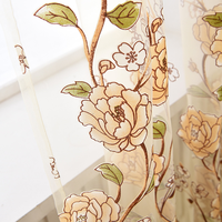 Rideaux Transparents Floraux Personnalisés en Polyester Écologique et Coton Biologique pour Cuisine et Salon