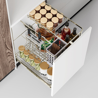 Panier de rangement coulissant à extension totale en acier inoxydable ou en alliage d'aluminium pour épices, idéal pour la maison, l'appartement et la cuisine