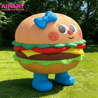Ballon alimentaire gonflable en forme de hamburger pour la décoration de scène, hamburger gonflable pour les nouveautés de fête