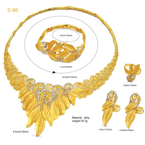 <span class=keywords><strong>Set</strong></span> Perhiasan Wanita TIANSHE Dubai untuk Pengantin <span class=keywords><strong>Saudi</strong></span>, Kalung, Gelang, Anting, Cincin, 4Pcs, Grosir - Product Image 5