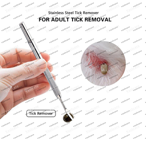 Professional <b>Tick</b> <b>Remover</b> <b>Tool</b> Tweezers Hook Kit Dual Tipped Set Pet Veterinary Use Stainless Steel Ultrasonic - Product Image 2