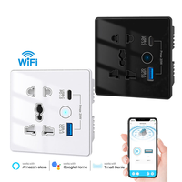 Tuya Wifi Smart Switch avec prise de charge rapide USB Type-C Smart Switch fonctionne avec Alexa Google Home Yandex Voice Control