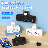 Multiprise industrielle portable standard UE à 3 prises, matériau premium, prise murale électronique, courant nominal 10A, CE, veilleuse