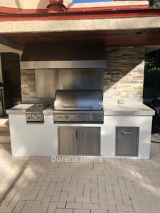 Dapur BBQ luar ruangan Modular 304 baja tahan karat dapur luar ruangan dapat dirakit dengan bebas wastafel dan kulkas - Product Image 3