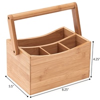 Porte-ustensiles en bois de bambou pour comptoir de cuisine conteneur alimentaire boîte de rangement en bois pliable organisateur en bois Style américain