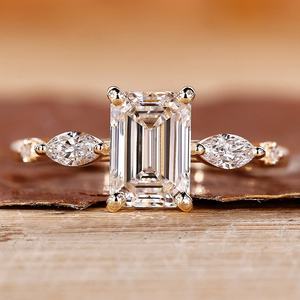 カスタムIGI認定CVD HPHT 14K 18Kソリッドゴールドラボグロウンダイヤモンドリング女性と男性の結婚記念日ダイヤモンドリング - Product Image 1