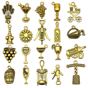Antique Gold Alloy Wine Series Pendant For DIY Jewelry Accessories Zinc Alloy Plated Findings - Product Image 5