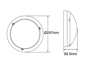Pdlux PD-LED2004-plafonnier LED étanche IP54, capteur radar intelligent de 5.8GHz, plafonnier moderne en plastique blanc 16W