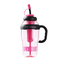 Gobelet créatif réutilisable pour crème glacée 1300 ml, tasse d'été en plastique pour thé au lait avec pailles et filtre à thé, grande capacité, gobelet ventru