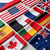 Drapeau en tissu polyester personnalisé multi-pays, divers drapeaux nationaux, couleur personnalisée, taille personnalisée pour la décoration de drapeaux de table