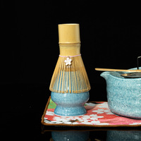 Astief – Ensemble de fouet et bol à matcha émaillé flamé fait main, support pour fouet, coffret cadeau, conception de logo personnalisée