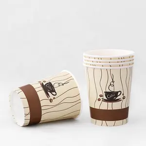 Boa Qualidade Flexo Offset Print Hot Coffee Paper Cup Descartável Única Parede Logotipo Personalizado Todos 4oz 6oz 7oz 8oz 10oz 12oz 16oz