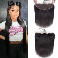 Vente en gros de cheveux brésiliens de haute qualité, closure frontale en dentelle 13x4, 100% cheveux humains vierges, pré-épilée, avec dentelle à ligne de cheveux naturelle