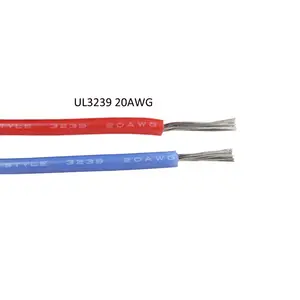 UL3239 Kabel Listrik Rol Kecil, Dilapisi Silikon Suhu Votage Tinggi 18 20 22 24 26 28AWG 3KV 6KV 10KV