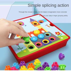 Meilleur cadeau <span class=keywords><strong>de</strong></span> Noël : <span class=keywords><strong>Jeu</strong></span> enfichable Aijh pour enfants, puzzle <span class=keywords><strong>de</strong></span> <span class=keywords><strong>clous</strong></span> champignons, 10 emplacements colorés, 46 perles, apprentissage sensoriel précoce pour les professionnels - Product Image 4