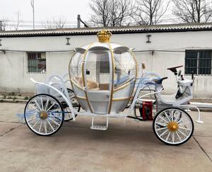 Carruaje de Lujo Real con Caballos, Decoración Eléctrica para Bodas, Luces LED, Tamaño Real, para 4-6 Personas, en Venta - Product Image 5
