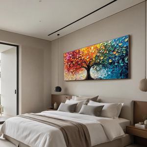 Vente en gros de grandes toiles d'art murales abstraites texturées et colorées en acrylique 3D faites à la main pour la décoration du salon - Product Image 5