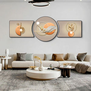 Nuovo Design: Set di 3 Stampe d'Arte in Porcellana Cristallina con Cornice in PVC e Alluminio, Natura Morta di Lusso per <span class=keywords><strong>Soggiorno</strong></span> Moderno - Product Image 2