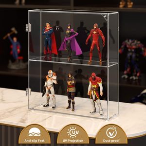 Vitrina de acrílico transparente portátil para Funko Pops y Amiibo Collectibles Gabinete montado en la pared de escritorio a prueba de polvo <span class=keywords><strong>Estilo</strong></span> moderno - Product Image 4