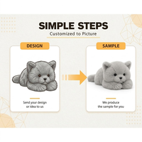 Fabricant de jouets en peluche chat gris personnalisés, prototypage rapide, poupée chat douce pour cadeau d'anniversaire, mascotte commerciale, vente en gros, faible MOQ, OEM, ODM