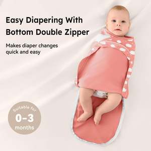 Adjustable Velcro Baby Sleeping Bag 0-3 Months 100% Cotton Newborn <b>Swaddle</b> <b>Blanket</b> - Product Image 2