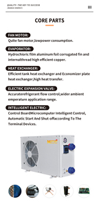Pompe à chaleur pour piscine DC Inverter -15~45°C, faible bruit, haute performance (COP), chauffe-eau pour piscine - Product Image 5