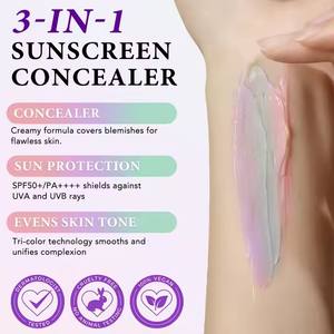 <span class=keywords><strong>Base</strong></span> de maquillage minérale Ikzee, crème de <span class=keywords><strong>base</strong></span> pour le <span class=keywords><strong>visage</strong></span>, imperméable, anti-brillance, 3-en-1, écran solaire, correcteur SPF50 PA+++, - Product Image 3