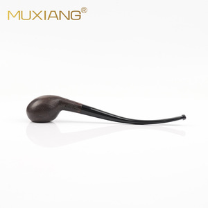 Muxiang Solid Wood Smoking Pipe Bent Type 3Mm Mortise Long Handle Men's Tobacco Pipe Reading Accessory - Product Image 2