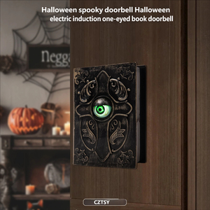 Timbre Eléctrico de Halloween con Sonido de Miedo, Sensor de Distancia y Control por Voz, con Efecto de Parpadeo de un Ojo, Accesorio de Broma para Casa Encantada - Product Image 1