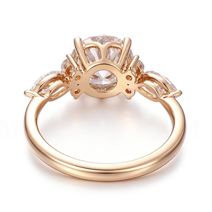 Anillo de diamantes cultivados redondos de 2.5 quilates en oro real de 14 quilates, certificado IGI, fabricante de anillos de compromiso y boda para mujer. - Product Image 2