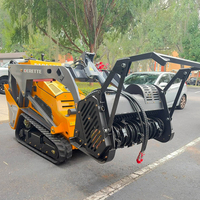 Mini-chargeuse compacte sur chenilles diesel Derette V1000 avec broyeur forestier pour la construction