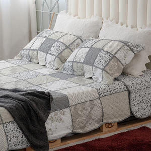 Juego de sábanas de cama de tamaño completo, edredón con estampado super king, colcha de algodón - Product Image 2