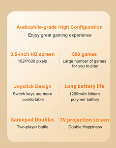 Consola de <span class=keywords><strong>Juegos</strong></span> Portátil Retro Q21 con 500 <span class=keywords><strong>Juegos</strong></span> Clásicos Integrados, Pantalla LCD de 3.5 Pulgadas <span class=keywords><strong>para</strong></span> Niños y Adultos - Product Image 6