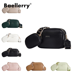 Sac bandoulière carré horizontal Baellerry pour femme avec fermeture éclair, portable, usage quotidien, marron - Product Image 4