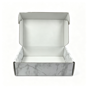 Boîte d'expédition en carton ondulé personnalisée en marbre pour lunettes, emballage pour lunettes optiques, lunettes de soleil, expédition e-commerce - Product Image 3