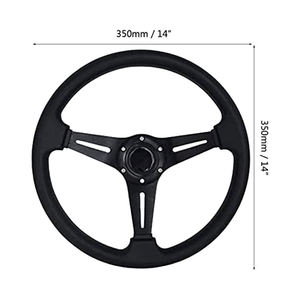 <span class=keywords><strong>Rallye</strong></span> Fast Road Track Car 350mm 14 pouces, volant de course en cuir, Modification de <span class=keywords><strong>voiture</strong></span>, volant pour OMP FORD FOCUS ST - Product Image 6