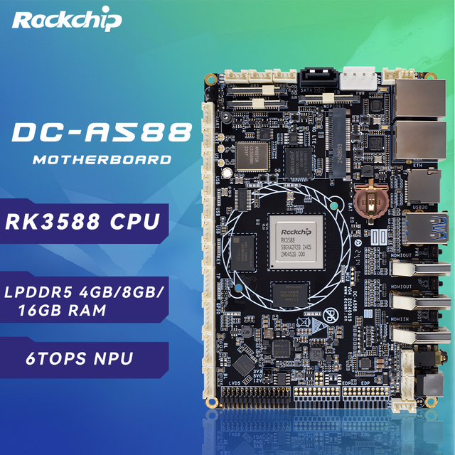 Rockchip Industrial PC with Android/Linux OS 8-Core RK3588 Motherboard 4K Input/8K Output for Edge Computing and Smart Devices