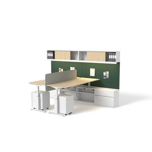 โต๊ะทำงานปรับระดับได้ด้วยมอเตอร์ไฟฟ้าคู่ พร้อมที่เก็บของด้านข้าง ระบบโต๊ะแบบม้านั่งปรับความสูงได้ พร้อมลิ้นชักเก็บเอกสารแบบเคลื่อนย้ายได้ - Product Image 2