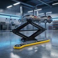 Cric à ciseaux robuste de 2 tonnes avec poignée à cliquet, kit d'outils de levage d'urgence portable pour véhicule